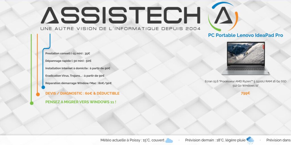 pub-assistech pour le magasin